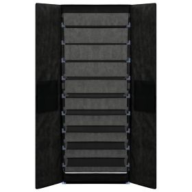 vidaXL Shoe Cabinet Black 60x30x166 cm Fabric