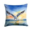 Gull Flying Low Throw Pillow Machine Washable, Indoor Outdoor Decorative Pillow for Couch, Bed or Patio, 14Hx14W