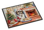 Lhasa Apso Christmas Cookies Doormat Front Door Mat Indoor Outdoor Rugs for Entryway, Non Slip Washable Low Pile, 24H X 36W