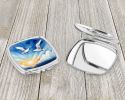 Gulls Soaring High Compact Mirror Decorative Travel Makeup Mirror for Women Girls Gifts Pocket Makeup Mirror Folding Handheld
