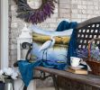 Snowy Egret in Coastal Marshes Throw Pillow Machine Washable, Indoor Outdoor Decorative Pillow for Couch, Bed or Patio, 18Hx18W