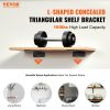 VEVOR Shelf Bracket, 12'L x 4'W x 1.6'H 6 Pcs, Heavy Duty Floating Shelf Brackets, Brackets for Shelves, 5mm Thick Matte Black L Shelf Bracket