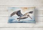 Birds, Birds, Birds Throw Pillow Throw Pillow for Indoor Couch Bed Outdoor Patio Washable, Pelican Diving 7506,12Hx16W