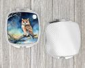 Owl Perched in Coastal Tree Compact Mirror Decorative Travel Makeup Mirror for Women Girls Gifts Pocket Makeup Mirror Folding Handheld