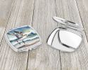 Sanderling Racing the Tide Compact Mirror Decorative Travel Makeup Mirror for Women Girls Gifts Pocket Makeup Mirror Folding Handheld