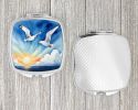 Gulls Soaring High Compact Mirror Decorative Travel Makeup Mirror for Women Girls Gifts Pocket Makeup Mirror Folding Handheld
