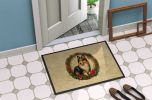 Sheltie Christmas Flowers Doormat Front Door Mat Indoor Outdoor Rugs for Entryway, Non Slip Washable Low Pile, 24H X 36W