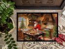 Cookies with Santa Claus Father Christmas Doormat Front Door Mat Indoor Outdoor Rugs for Entryway, Non Slip Washable Low Pile, 24H X 36W